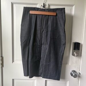 (3/$25) Halogen Dark Gray-Blue Denim Zip Front Pencil Skirt Size L